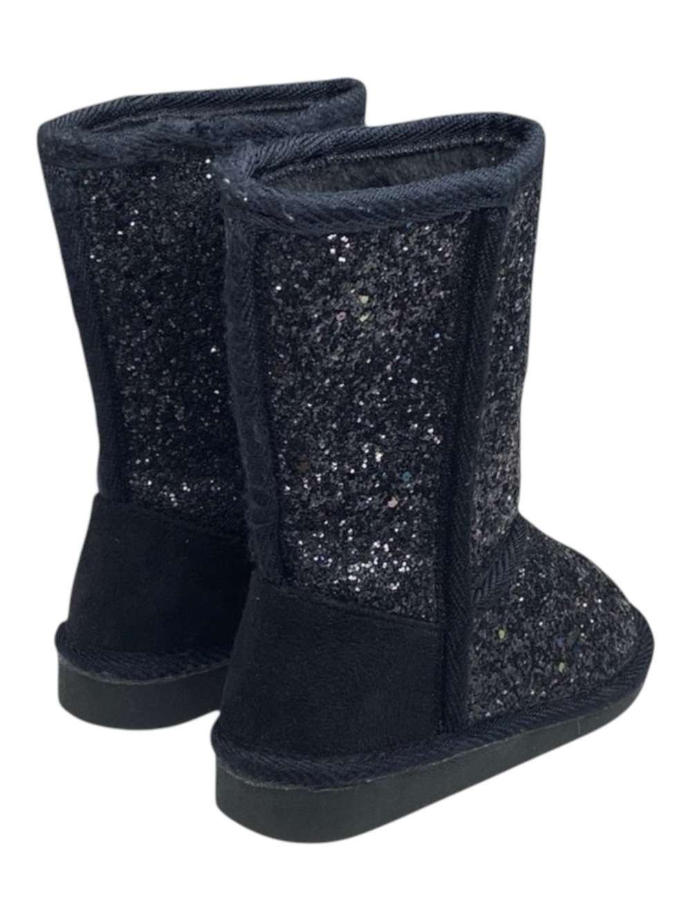 new Fab Kids ❁ JustFab FabKids Glitter Fuzzy Ugg Boot Boots ❁ Black ❁ 7 Toddler - Picture 5 of 16